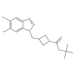 tert-butyl 3-[(5-chloro-6-fluoro-1H-1,2,3-benzotriazol-1-yl)methyl]azetidine-1-carboxylate结构式