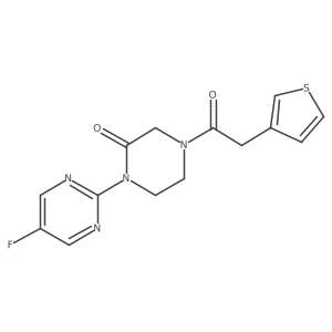 1-(5-Fluoropyrimidin-2-yl)-4-(2-(thiophen-3-yl)acetyl)piperazin-2-one结构式