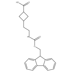 3-(2-((((9H-Fluoren-9-yl)methoxy)carbonyl)amino)ethyl)cyclobutane-1-carboxylic acid结构式