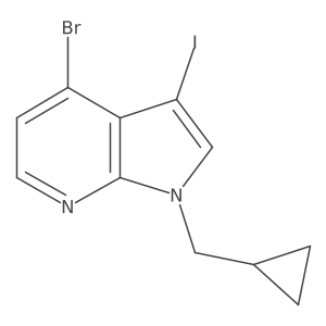 4-Bromo-1-cyclopropylmethyl-3-iodo-1H-pyrrolo[2,3-b]pyridine结构式