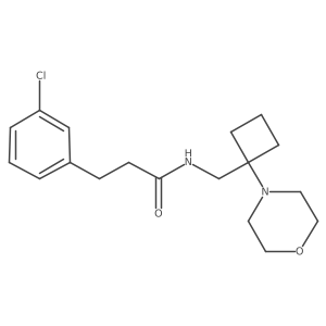 3-(3-chlorophenyl)-N-{[1-(morpholin-4-yl)cyclobutyl]methyl}propanamide结构式
