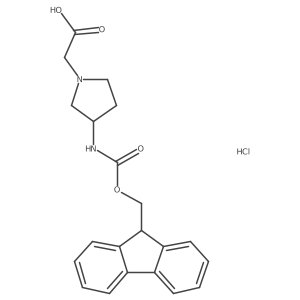 2-[3-({[(9H-fluoren-9-yl)methoxy]carbonyl}amino)pyrrolidin-1-yl]aceticacidhydrochloride结构式