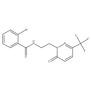 2-bromo-N-{2-[6-oxo-3-(trifluoromethyl)-1,6-dihydropyridazin-1-yl]ethyl}benzamide Structure