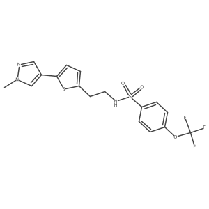 N-{2-[5-(1-methyl-1H-pyrazol-4-yl)thiophen-2-yl]ethyl}-4-(trifluoromethoxy)benzene-1-sulfonamide Structure
