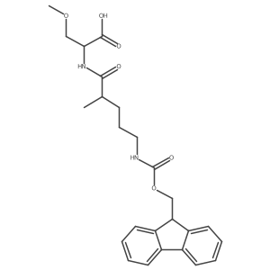 (2S)-2-[5-({[(9H-fluoren-9-yl)methoxy]carbonyl}amino)-2-methylpentanamido]-3-methoxypropanoic acid Structure