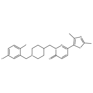 2-({1-[(2,5-Difluorophenyl)methyl]piperidin-4-yl}methyl)-6-(2,4-dimethyl-1,3-thiazol-5-yl)-2,3-dihydropyridazin-3-one结构式