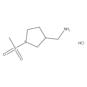 1-[(3S)-1-methanesulfonylpyrrolidin-3-yl]methanamine hydrochloride Structure
