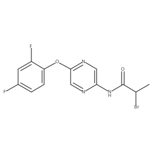 (2R)-2-bromo-N-[5-(2,4-difluorophenoxy)pyrazin-2-yl]propanamide结构式