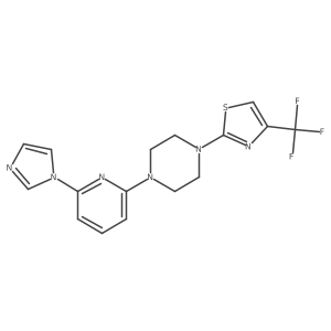 1-[6-(1H-imidazol-1-yl)pyridin-2-yl]-4-[4-(trifluoromethyl)-1,3-thiazol-2-yl]piperazine结构式