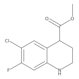 Methyl 6-chloro-7-fluoro-1,2,3,4-tetrahydroquinoline-4-carboxylate结构式