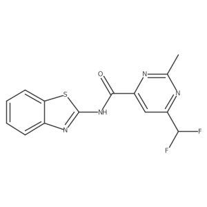 N-(1,3-benzothiazol-2-yl)-6-(difluoromethyl)-2-methylpyrimidine-4-carboxamide Structure