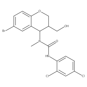 N-[6-bromo-3-(hydroxymethyl)-3,4-dihydro-2H-chromen-4-yl]-N'-(2,4-dichlorophenyl)-N-methylurea结构式