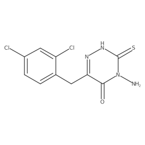 4-Amino-6-[(2,4-dichlorophenyl)methyl]-3,4-dihydro-3-thioxo-1,2,4-triazin-5(2H)-one结构式