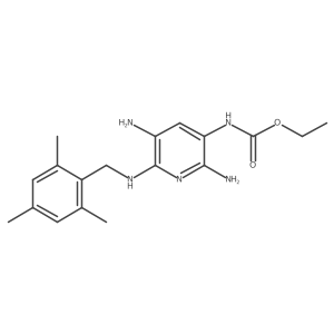 Carbamic acid, [2,5-diamino-6-[[(2,4,6-trimethylphenyl)methyl]amino]-3-pyridinyl]-, ethyl ester Structure