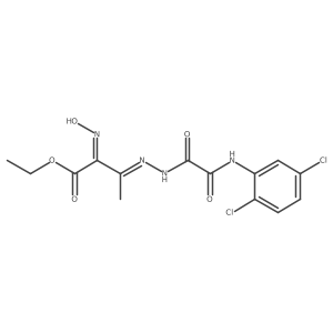 ethyl (2E,3E)-3-[[2-(2,5-dichloroanilino)-2-oxoacetyl]hydrazinylidene]-2-hydroxyiminobutanoate Structure