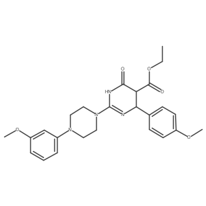 Ethyl 6-(4-methoxyphenyl)-2-[4-(3-methoxyphenyl)piperazin-1-yl]-4-oxo-1,4,5,6-tetrahydropyrimidine-5-carboxylate Structure