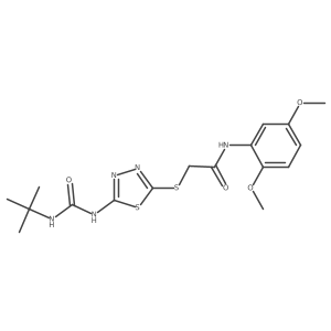 2-((5-(3-(tert-butyl)ureido)-1,3,4-thiadiazol-2-yl)thio)-N-(2,5-dimethoxyphenyl)acetamide Structure