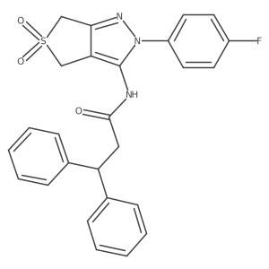 N-(2-(4-fluorophenyl)-5,5-dioxido-4,6-dihydro-2H-thieno[3,4-c]pyrazol-3-yl)-3,3-diphenylpropanamide结构式