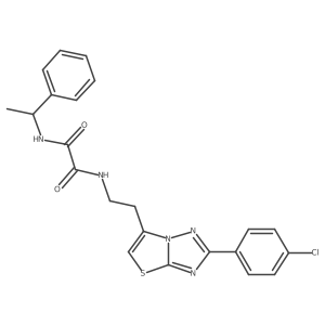 N1-(2-(2-(4-chlorophenyl)thiazolo[3,2-b][1,2,4]triazol-6-yl)ethyl)-N2-(1-phenylethyl)oxalamide Structure