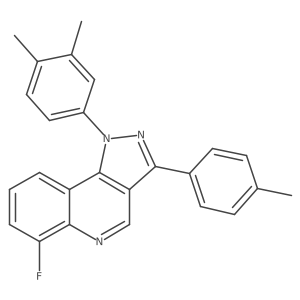 1-(3,4-dimethylphenyl)-6-fluoro-3-(4-methylphenyl)-1H-pyrazolo[4,3-c]quinoline结构式
