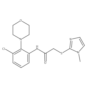N-[3-chloro-2-(4-morpholinyl)phenyl]-2-[(1-methyl-1H-imidazol-2-yl)sulfanyl]acetamide结构式