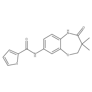N-(3,3-dimethyl-4-oxo-2,3,4,5-tetrahydrobenzo[b][1,4]oxazepin-8-yl)thiophene-2-carboxamide Structure