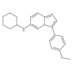 3-(6-methoxypyridin-3-yl)-N-(tetrahydro-2H-pyran-4-yl)imidazo[1,2-b]pyridazin-6-amine结构式