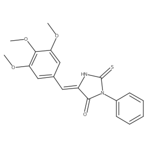 (5E)-2-Mercapto-3-phenyl-5-(3,4,5-trimethoxy-benzylidene)-3,5-dihydro-4H-imidazol-4-one结构式