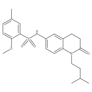 N-(1-isopentyl-2-oxo-1,2,3,4-tetrahydroquinolin-6-yl)-2-methoxy-5-methylbenzenesulfonamide Structure