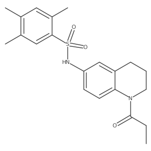 2,4,5-trimethyl-N-(1-propanoyl-1,2,3,4-tetrahydroquinolin-6-yl)benzene-1-sulfonamide结构式