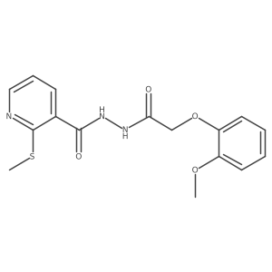N'-[2-(2-methoxyphenoxy)acetyl]-2-(methylsulfanyl)pyridine-3-carbohydrazide Structure