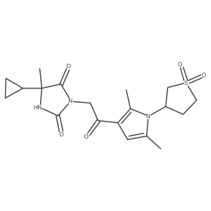 5-Cyclopropyl-3-[2-[2,5-dimethyl-1-(tetrahydro-1,1-dioxido-3-thienyl)-1H-pyrrol-3-yl]-2-oxoethyl]-5-methyl-2,4-imidazolidinedione Structure