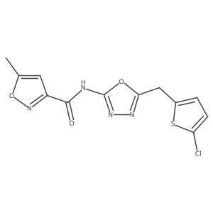 N-(5-((5-chlorothiophen-2-yl)methyl)-1,3,4-oxadiazol-2-yl)-5-methylisoxazole-3-carboxamide Structure