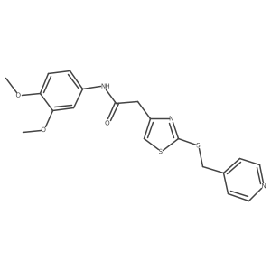 N-(3,4-dimethoxyphenyl)-2-(2-((pyridin-4-ylmethyl)thio)thiazol-4-yl)acetamide结构式