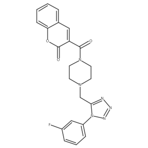 O=C(c1cc2ccccc2oc1=O)N1CCN(Cc2nnnn2-c2cccc(F)c2)CC1结构式