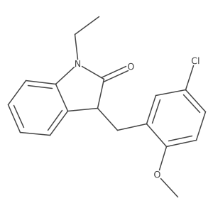 3-[(5-Chloro-2-methoxyphenyl)methyl]-1-ethyl-1,3-dihydro-2H-indol-2-one结构式