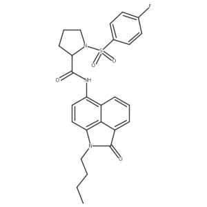 N-(1-butyl-2-oxo-1,2-dihydrobenzo[cd]indol-6-yl)-1-((4-fluorophenyl)sulfonyl)pyrrolidine-2-carboxamide结构式