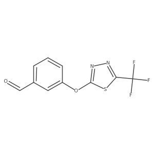 3-{[5-(Trifluoromethyl)-1,3,4-thiadiazol-2-yl]oxy}benzaldehyde Structure