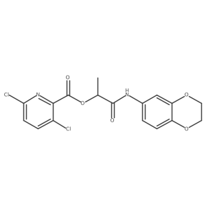 1-[(2,3-Dihydro-1,4-benzodioxin-6-YL)carbamoyl]ethyl 3,6-dichloropyridine-2-carboxylate结构式