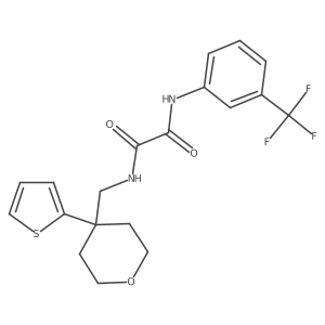 N1-((4-(thiophen-2-yl)tetrahydro-2H-pyran-4-yl)methyl)-N2-(3-(trifluoromethyl)phenyl)oxalamide结构式