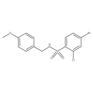4-bromo-2-chloro-N-[(4-methoxyphenyl)methyl]benzenesulfonamide Structure