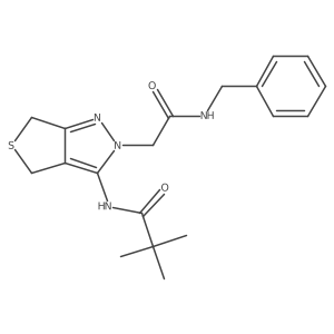 CC(C)(C)C(=O)Nc1c2c(nn1CC(=O)NCc1ccccc1)CSC2结构式