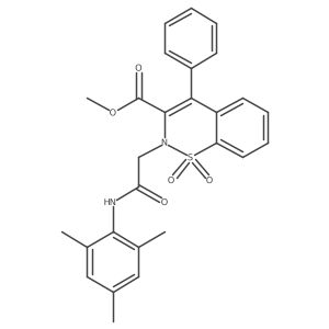 methyl 2-(2-(mesitylamino)-2-oxoethyl)-4-phenyl-2H-benzo[e][1,2]thiazine-3-carboxylate 1,1-dioxide Structure