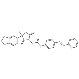2-[4-(1,3-benzodioxol-5-yl)-4-methyl-2,5-dioxoimidazolidin-1-yl]-N-(4-phenyldiazenylphenyl)acetamide Structure
