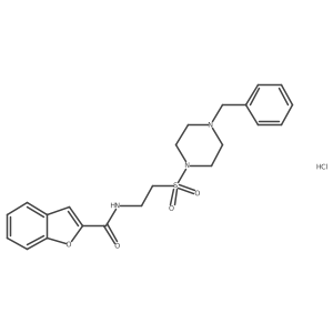 N-(2-((4-benzylpiperazin-1-yl)sulfonyl)ethyl)benzofuran-2-carboxamide hydrochloride结构式