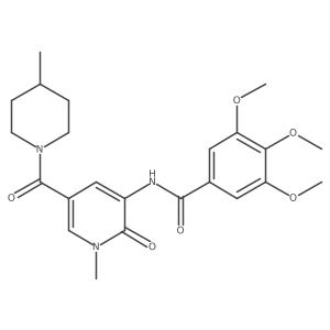 3,4,5-trimethoxy-N-(1-methyl-5-(4-methylpiperidine-1-carbonyl)-2-oxo-1,2-dihydropyridin-3-yl)benzamide Structure