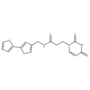 3-(2,4-dioxo-3,4-dihydropyrimidin-1(2H)-yl)-N-((5-(furan-2-yl)isoxazol-3-yl)methyl)propanamide结构式