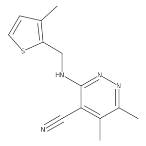 Cc1ccsc1CNc1nnc(C)c(C)c1C#N结构式
