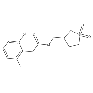 2-(2-chloro-6-fluorophenyl)-N-((1,1-dioxidotetrahydrothiophen-3-yl)methyl)acetamide结构式