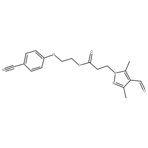 2-(4-Cyanophenoxy)ethyl 3-(4-formyl-3,5-dimethylpyrazol-1-yl)propanoate结构式